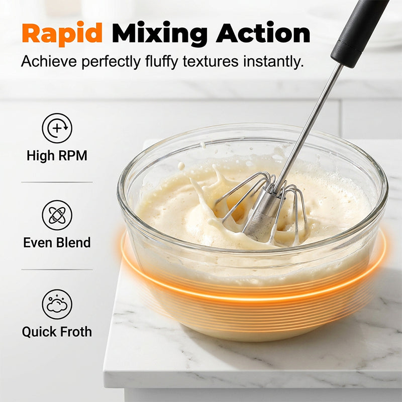 ⚡Buy 1 Get 1 Free⚡Stainless Steel Hand Egg Beater | Effortless Whisking – No Batter Splatter, Dishwasher Safe & Built to Last