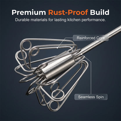 ⚡Buy 1 Get 1 Free⚡Stainless Steel Hand Egg Beater | Effortless Whisking – No Batter Splatter, Dishwasher Safe & Built to Last
