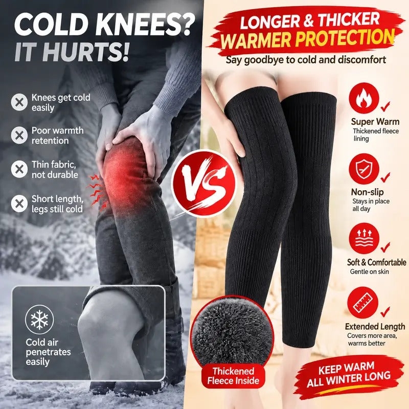 🔥 New Autumn/Winter Thermal Knee Warmers – Fleece-Lined, Thickened, and Extended