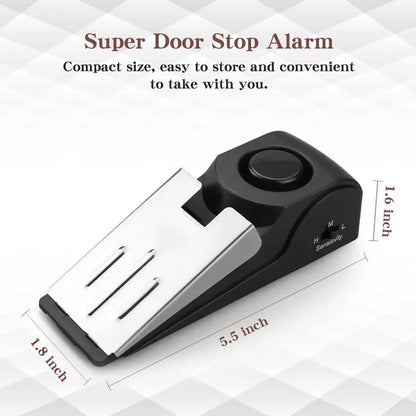 Home Security Door Stopper Alarm - Easy to Install No Tools Needed, 3 Sensitivity Modes, 120DB Loud Anti-Theft Alarm,