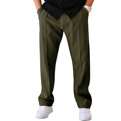 🏷️ Easy Fit, Everyday Style | Men's Drawstring Straight-Leg Pants