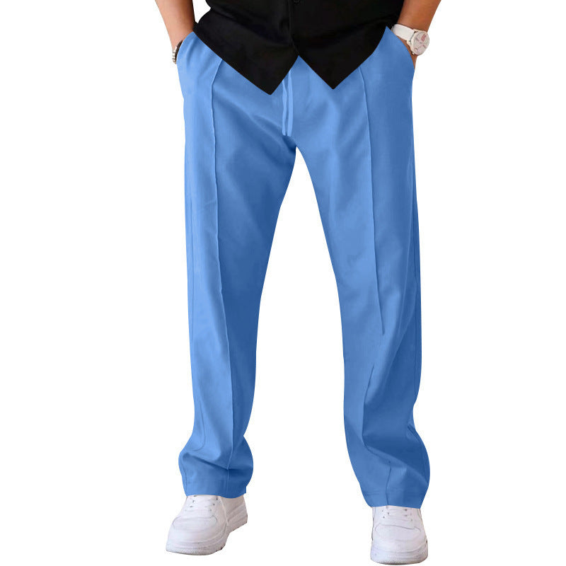 🏷️ Easy Fit, Everyday Style | Men's Drawstring Straight-Leg Pants