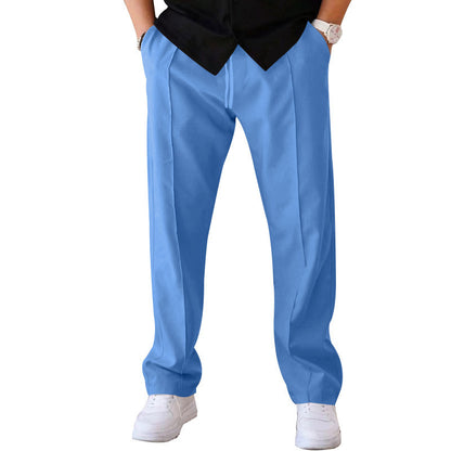 🏷️ Easy Fit, Everyday Style | Men's Drawstring Straight-Leg Pants